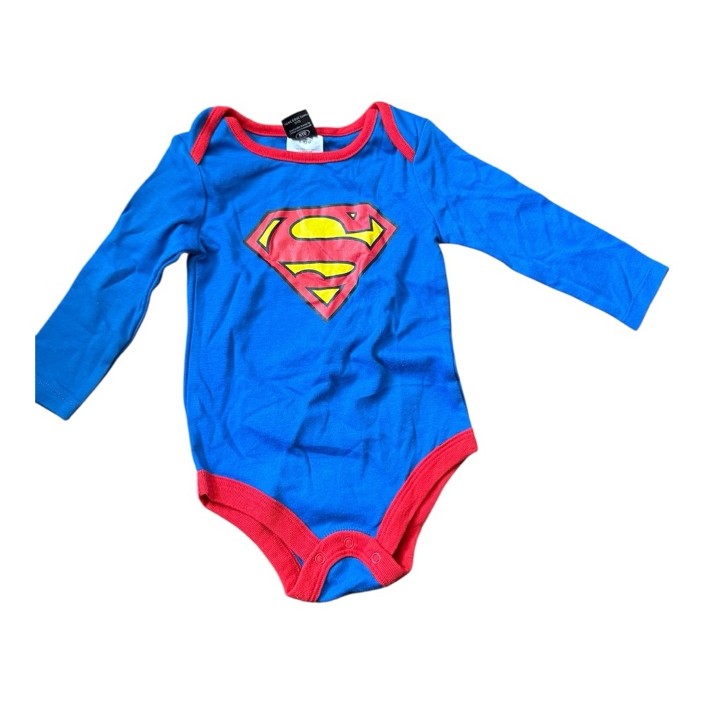 5/$25 DC Comics Boys 6-12 Months Blue and Red Baby Superman bodysuit